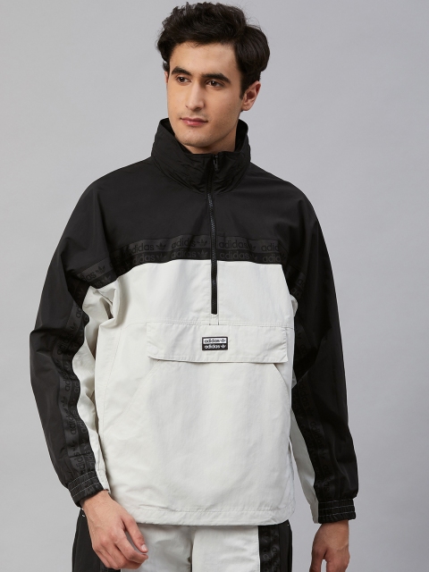 

Adidas Originals Men White & Black R.Y.V. Track Colourblocked Sweatshirt