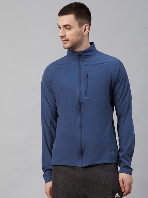 

Adidas Men Navy Blue Rise Up N Run Solid Running Jacket