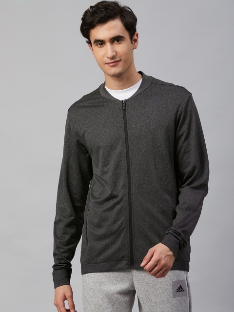 

Adidas Men Charcoal Grey Primeknit Solid Training Jacket