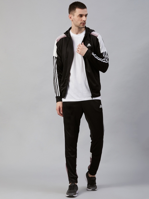 

ADIDAS Men Black & White MTS Solid Sports Tracksuit
