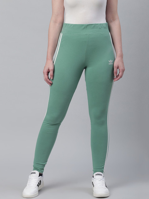 

ADIDAS Originals Women Green Solid 3-Stripes Tights