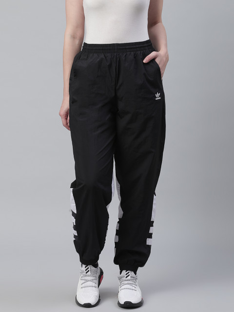 

ADIDAS Originals Women Black & White Solid Big Logo Track Pants