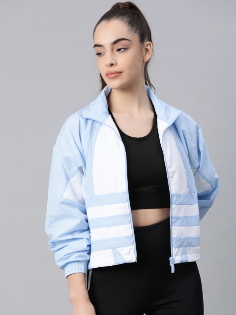 

ADIDAS Originals Women Blue & White Striped Large Logo Track Jacket