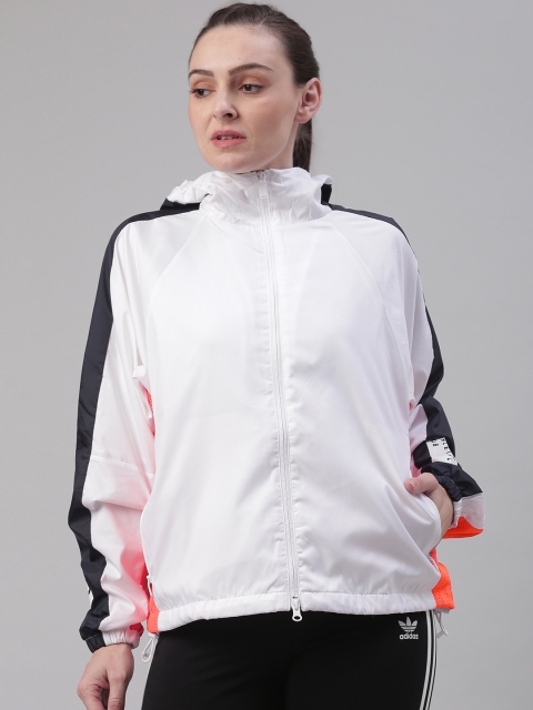 

ADIDAS Women White Solid W.N.D. Hooded Sporty Jacket