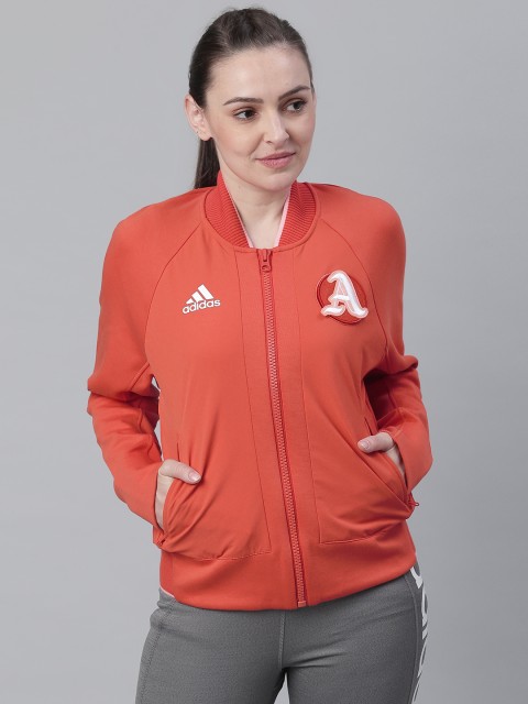 

ADIDAS Women Coral Red Solid VRCT Sporty Jacket