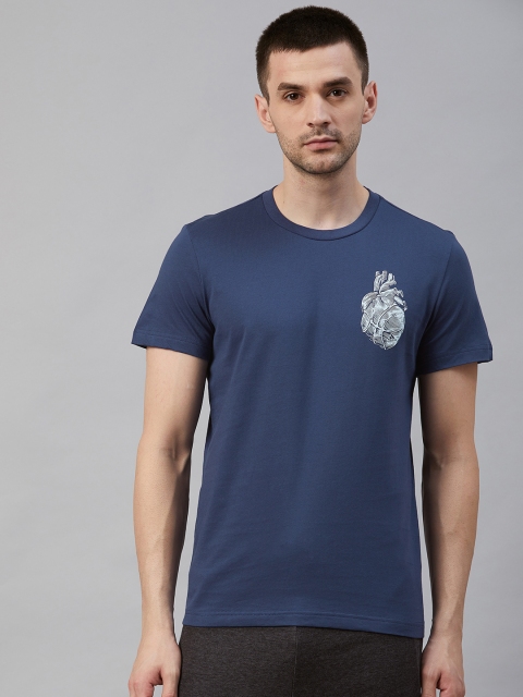 

ADIDAS Men Navy Blue Heart Of The Game Printed Detail Basketball T-Shirt