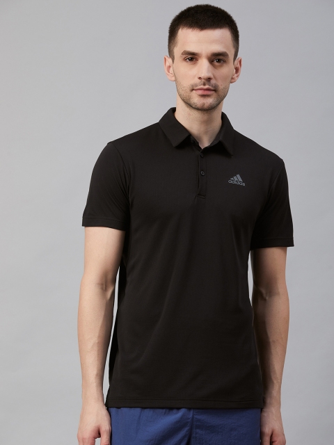 

ADIDAS Men Black Heat.Rdy Colourblocked Polo 2 Tennis T-Shirt