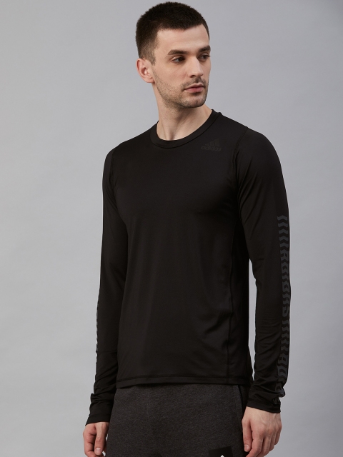 

ADIDAS Men Black Alphaskin Graphic FTD Solid Training T-Shirt
