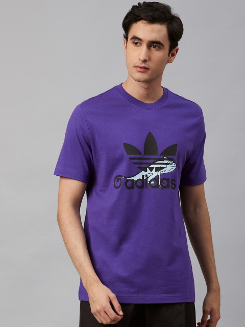 

ADIDAS Originals Men Purple PT3 Logo Printed Round Neck T-Shirt