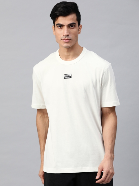 

ADIDAS Originals Men Off-White Embroidered Detail R.Y.V F T-shirt