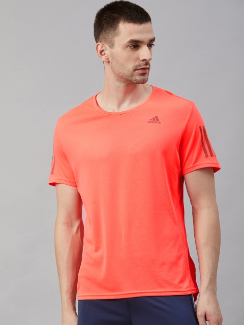 

Adidas Men Coral Orange Own The Run Solid Running T-Shirt