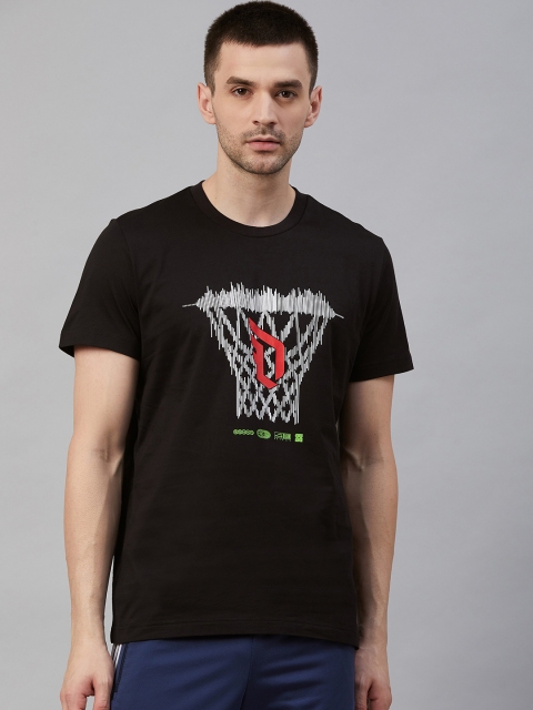 

Adidas Men Black & Grey Dame Logo Printed Basketball T-Shirt