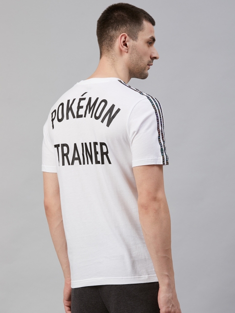 

ADIDAS Men White Pokemon Trainer Printed Back Round Neck T-shirt