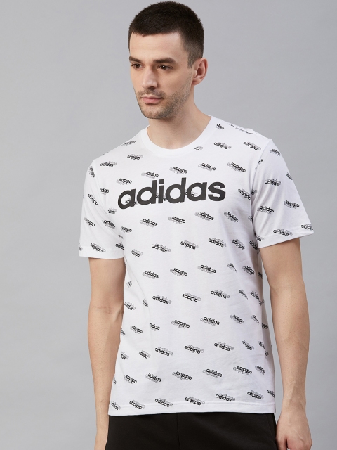 

Adidas Men White & Black Printed Favourites Tee