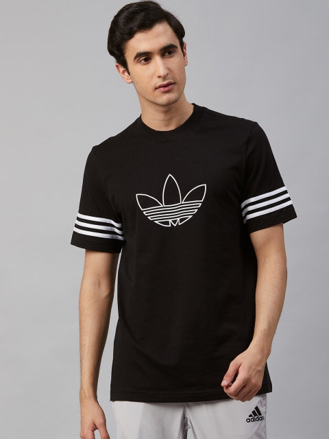 

ADIDAS Originals Men Black White Brand Logo Print Camouflage Pure Cotton Sustainable T-shirt