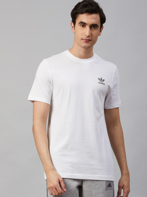 

ADIDAS Originals Men White Camouflage Essential Solid Round Neck T-shirt