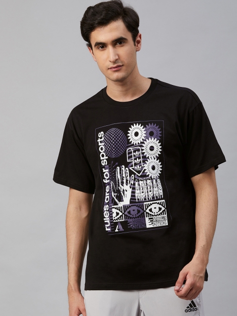 

ADIDAS Originals Men Black & White Hand Drip Printed Round Neck T-shirt