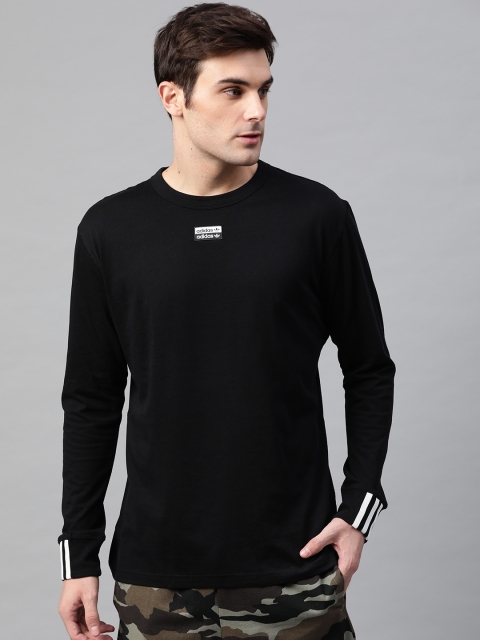 

ADIDAS Originals Men Black F Long Sleeve Printed Back Round Neck T-shirt