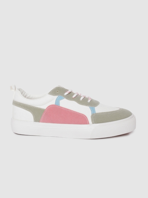 

Kook N Keech Women White & Pink Colourblocked Sneakers