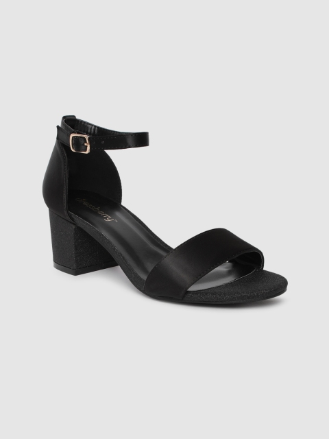 

DressBerry Women Black Solid Open Toe Heels