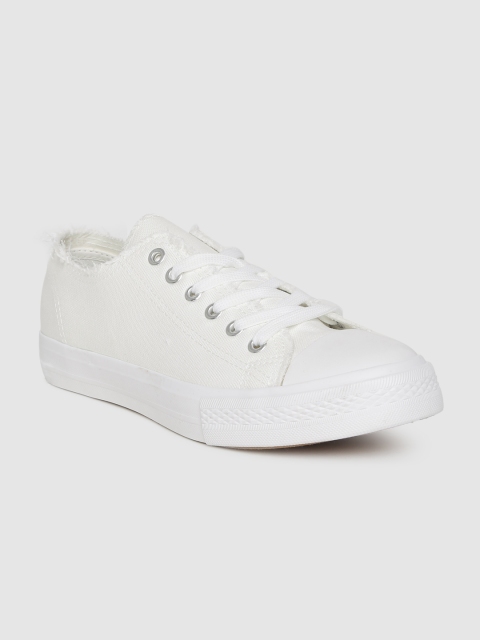

Mast & Harbour Women White Solid Sneakers