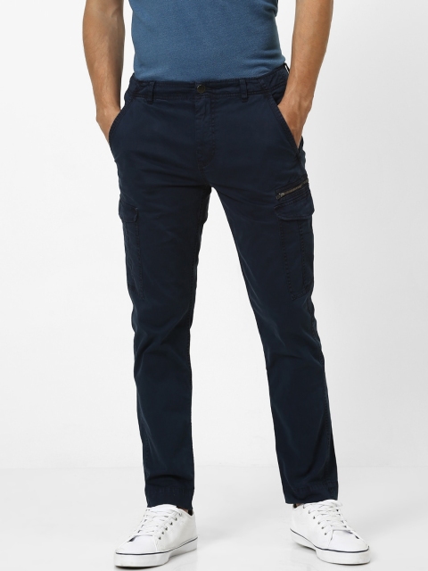 

Celio Men Navy Blue Slim Fit Solid Regular Sustainable Trousers