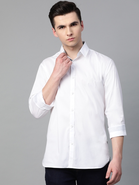 

GUESS Men White Collins Regular Fit Solid Casual Shirt