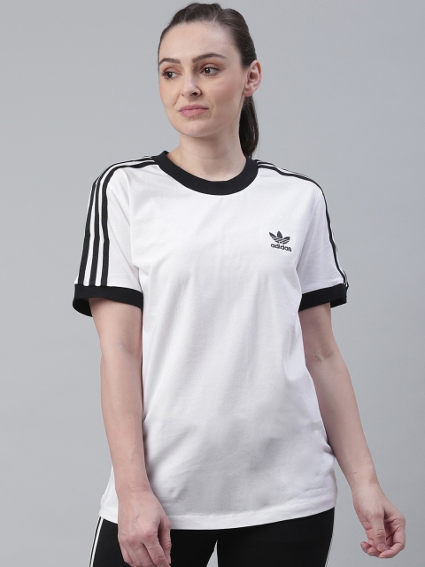 

ADIDAS Originals Women White Solid 3 Stripes T-shirt