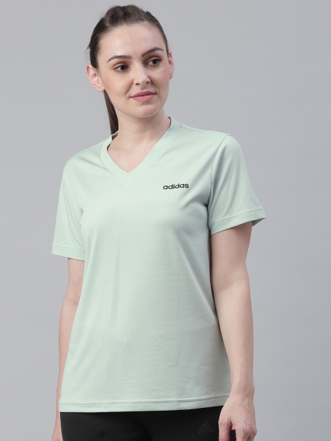 

ADIDAS Women Green Solid Designed 2 Move T-shirt