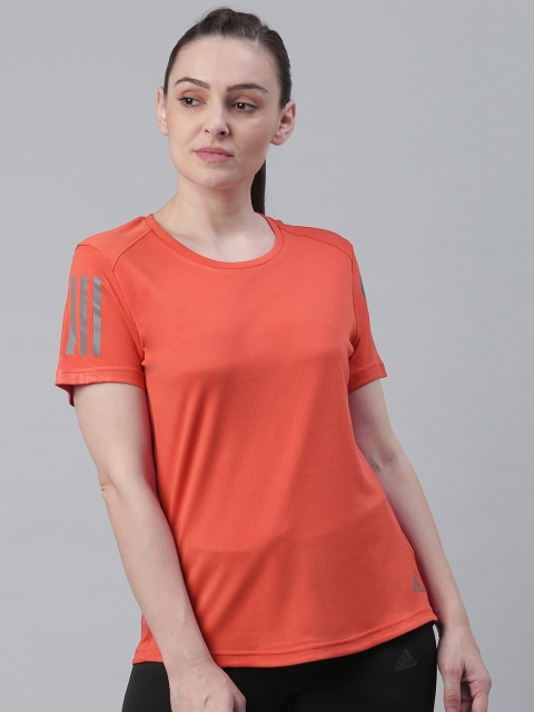 

ADIDAS Women Coral Red Solid Own The Run T-shirt