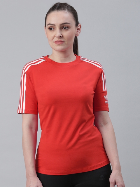 

ADIDAS Originals Women Red Solid Tight T-shirt