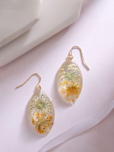 

Forever New Orange & Green Floral Drop Earrings