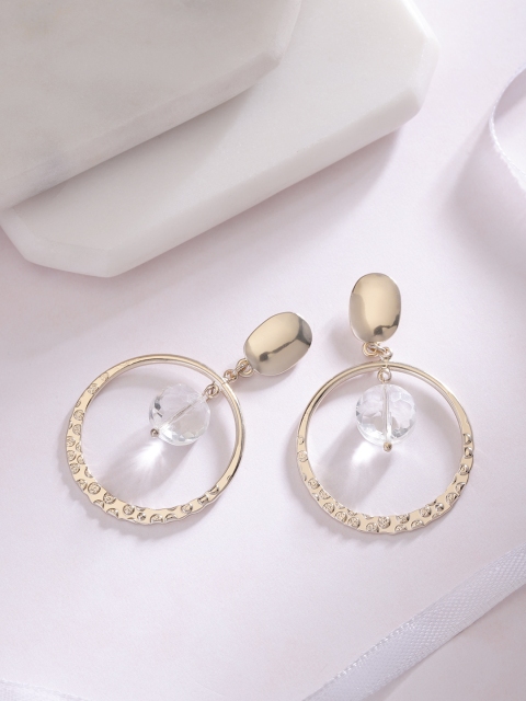 

Forever New Gold-Toned Beaded Circular Drop Earrings