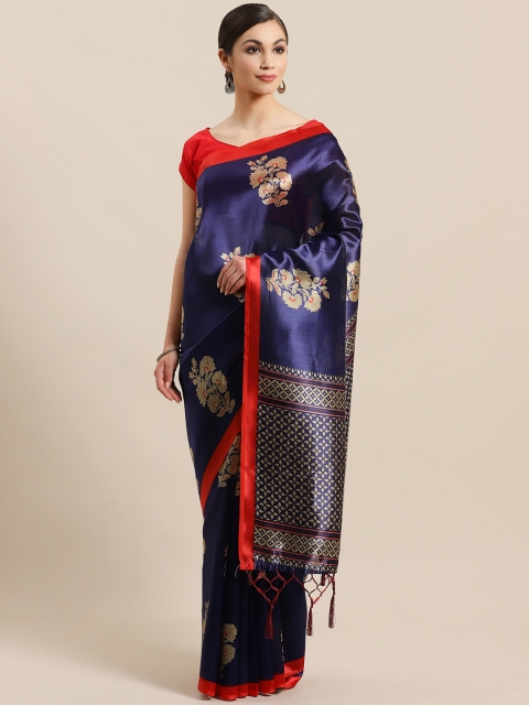 

KALINI Navy Blue Printed Saree