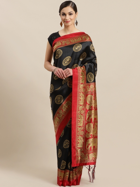 

KALINI Black & Beige Printed Saree
