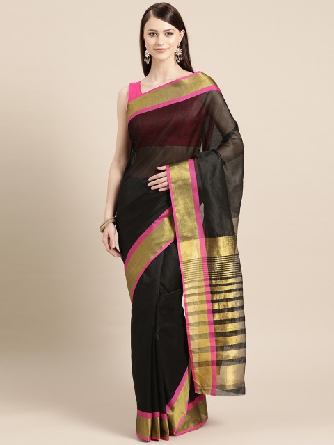 

KALINI Black Solid Saree