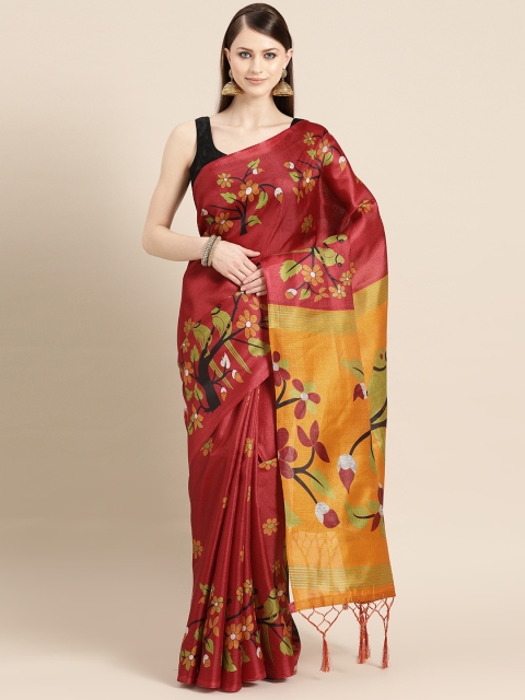 

KALINI Maroon & Green Printed Saree