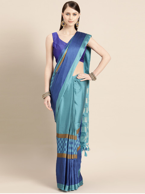 

KALINI Blue Printed Detail Saree
