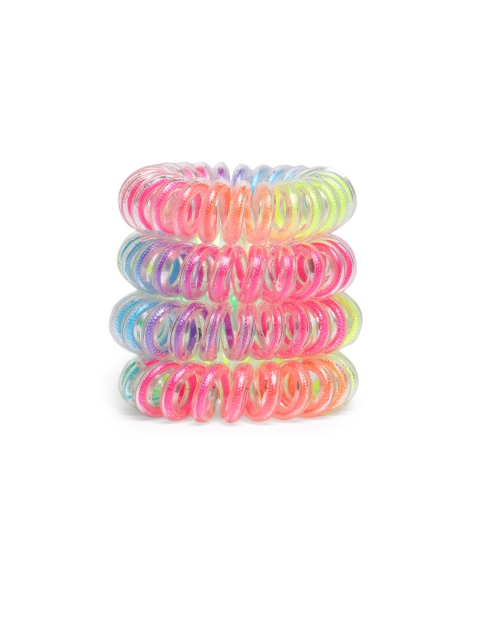 

Toniq Kids Girls Set of 4 Multicoloured Elastic Rainbow Ponytail Holders, Multi