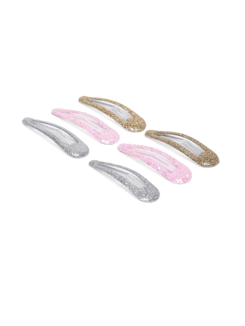 

Toniq Kids Girls Set of 6 Embellished Tic Tac Hair Clips, Gold