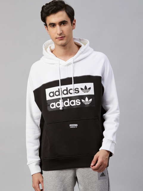 

ADIDAS Originals Men Black & White Colourblocked D OTH R.Y.V Hoodie Sweatshirt