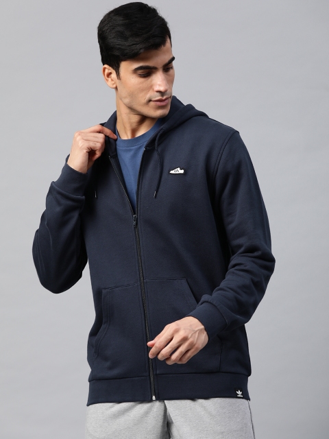 

ADIDAS Originals Men Navy Blue Relaxed Fit Solid SST Full Zip Hooded Sweatshirt