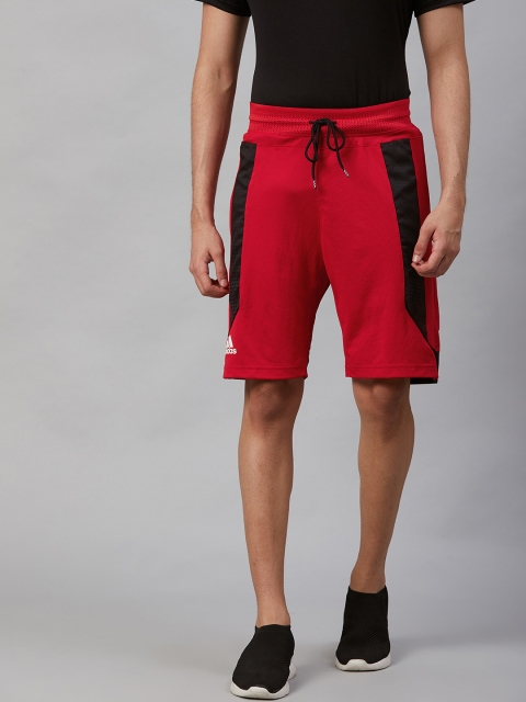 

ADIDAS Men Red & Black Solid Creator 365 Basketball Shorts