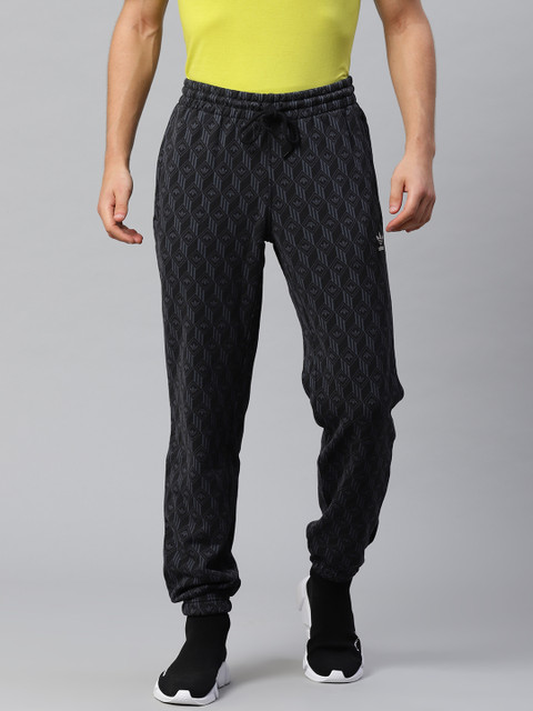 

ADIDAS Originals Men Black & Grey Mono All Over Print Joggers