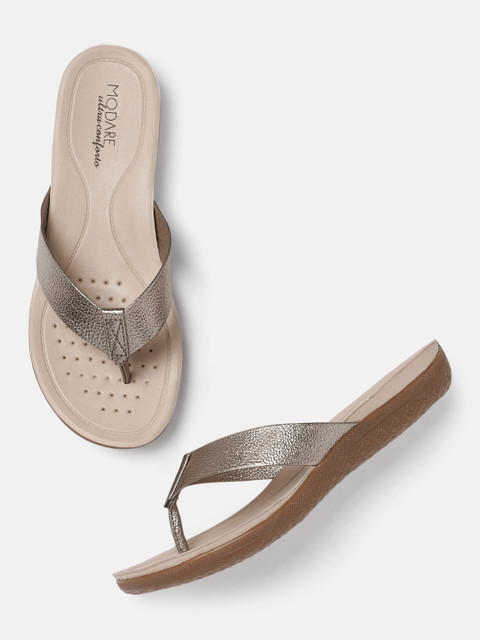 

MODARE Women Grey Textured Open Toe Flats