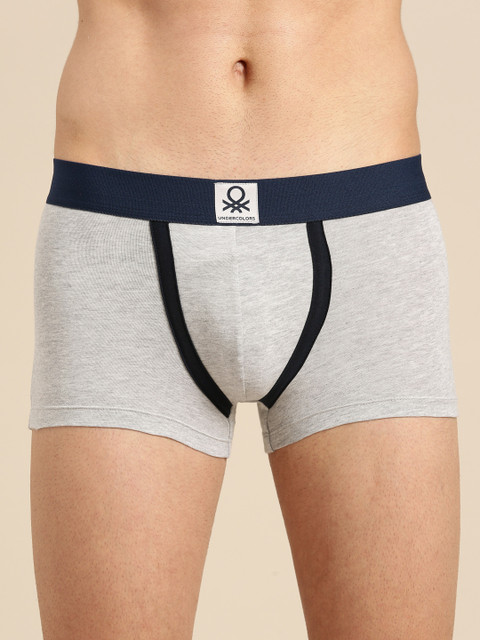 

Undercolors of Benetton Men Grey Melange Solid Trunks 800DI501L