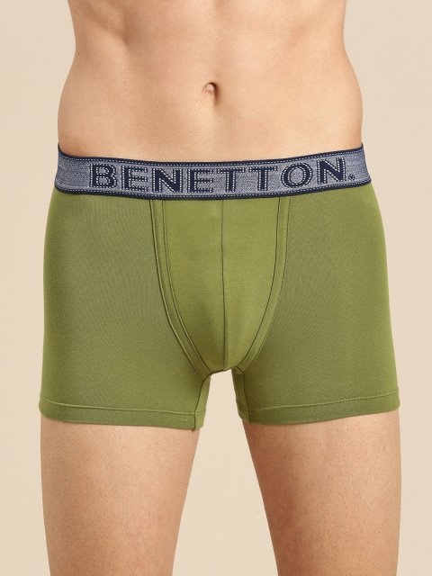 

Undercolors of Benetton Men Olive Green Solid Trunks C08DI902S