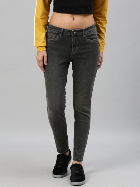 

Roadster Women Black Skinny Fit Mid-Rise Clean Look Stretchable Jeans