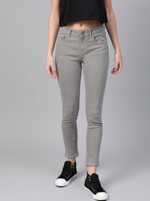 

Roadster Women Grey Skinny Fit Mid-Rise Clean Look Jeans