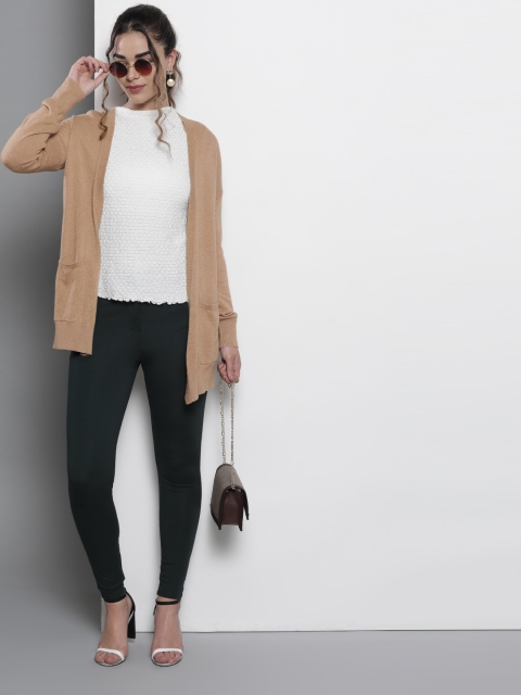 

Marks & Spencer Women Brown Solid Front-Open Sweater